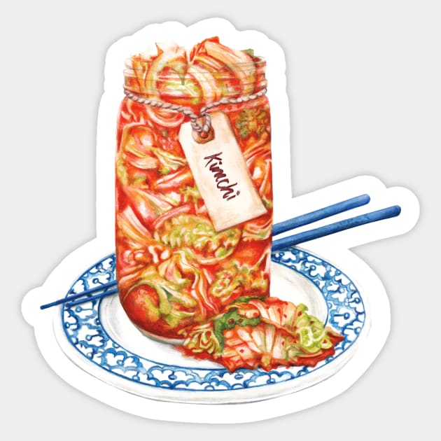 Kimchi- Watercolour Food Illustration Sticker by AmandaDilworth